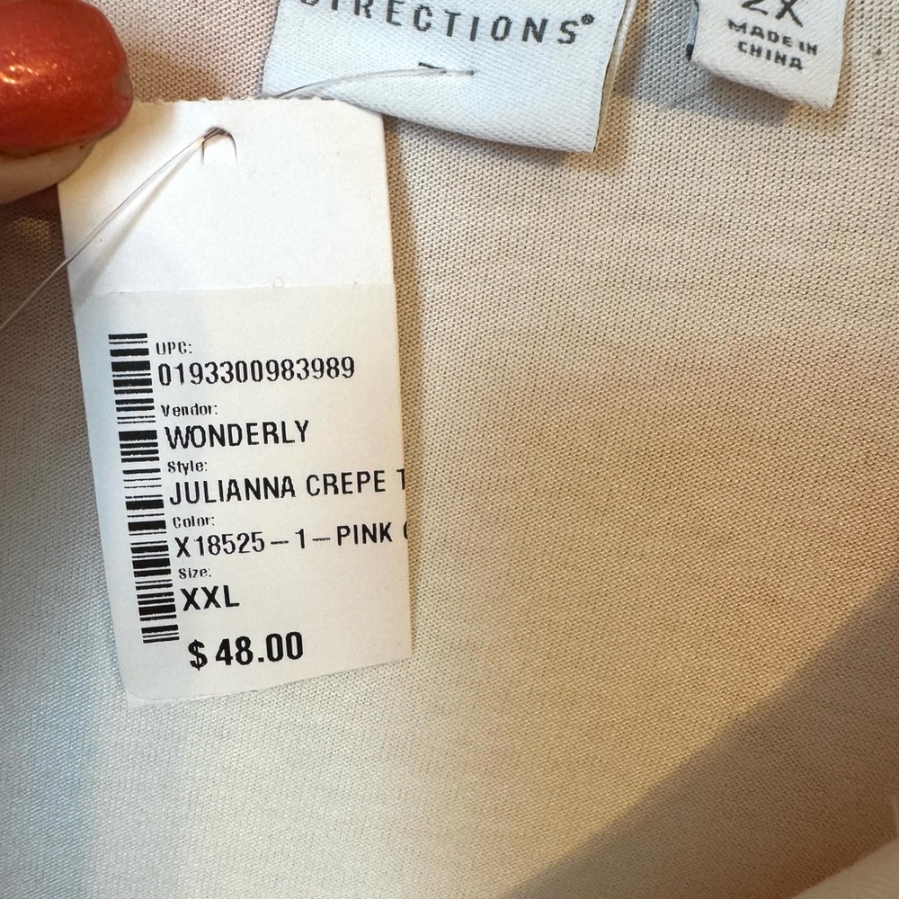 NWT New Directions BEAUTIFUL BUTTON FRONT TOP   PLUS: 2X    #CL - Picture 7 of 8